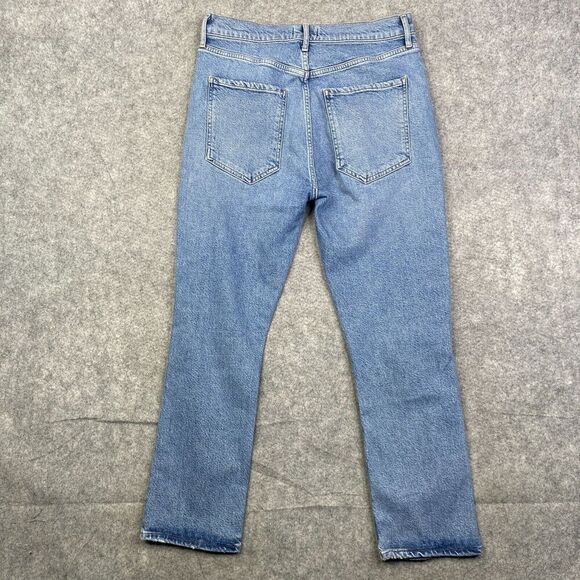 Agolde Riley Jeans High Rise Crop Jeans Size 30 Straight Light wash A056B-1255 - Picture 10 of 12